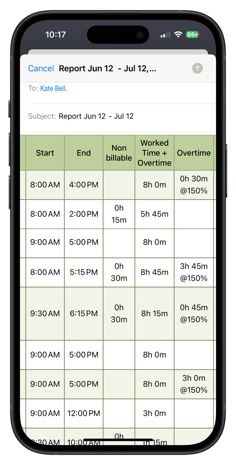 Salarybook Reports Dashboard showing earnings and time tracking analytics